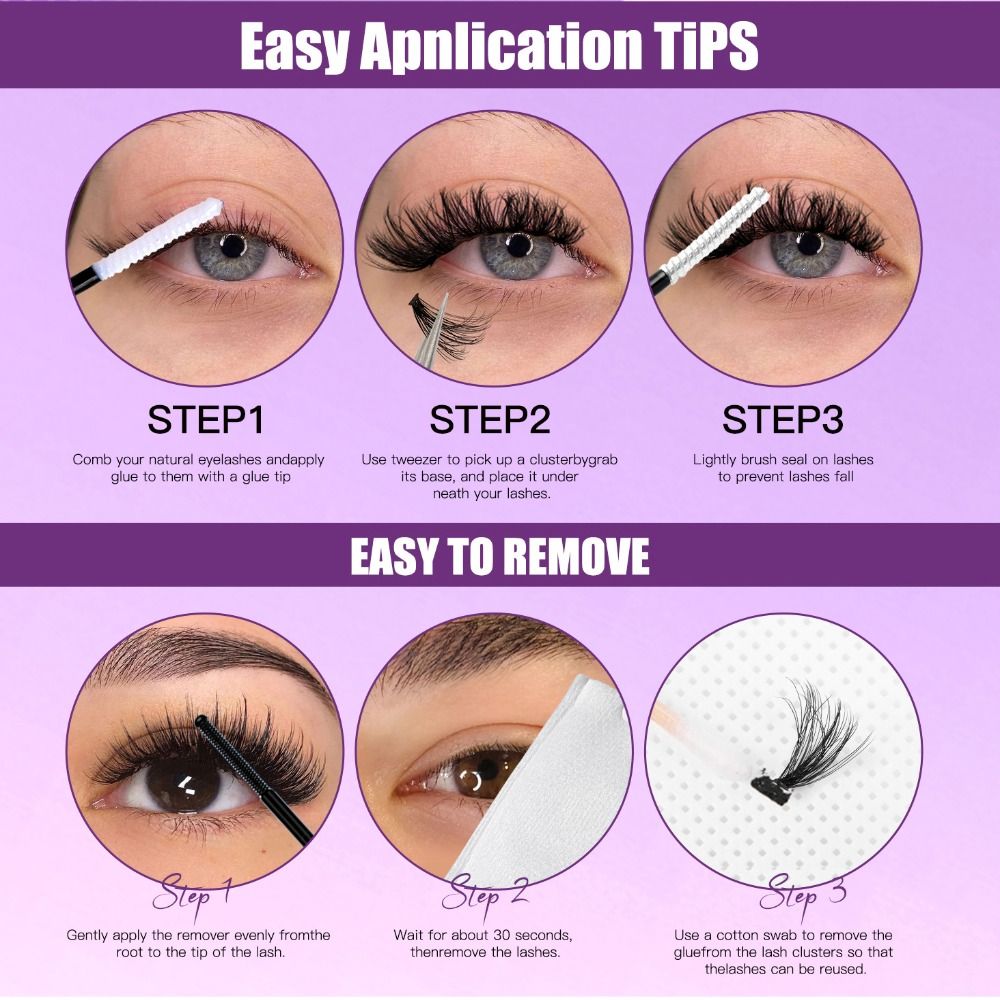 Eyelash Extension Look - 자연스러운 연출이 가능한 인조 속눈썹, 접착제