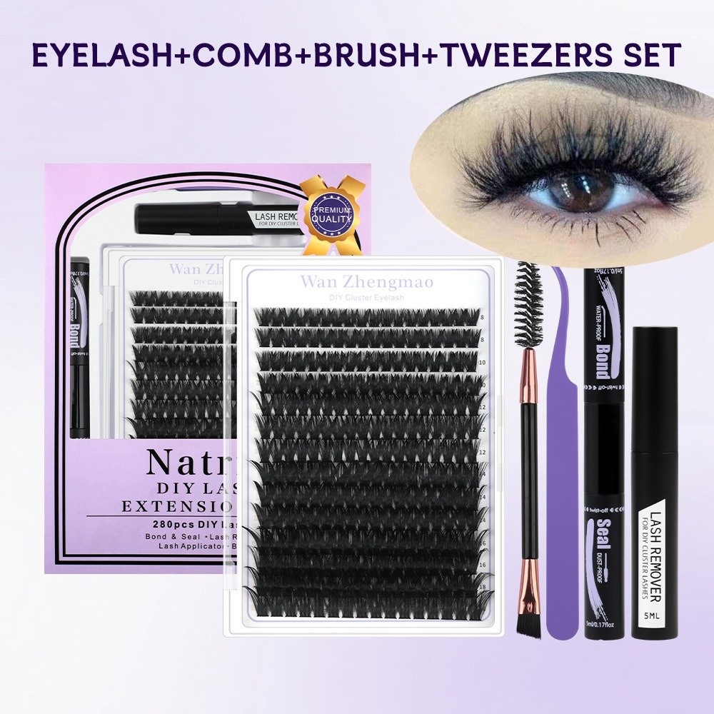Eyelash Extension Look - 8-18mm 길이의 인조 속눈썹 본드 및