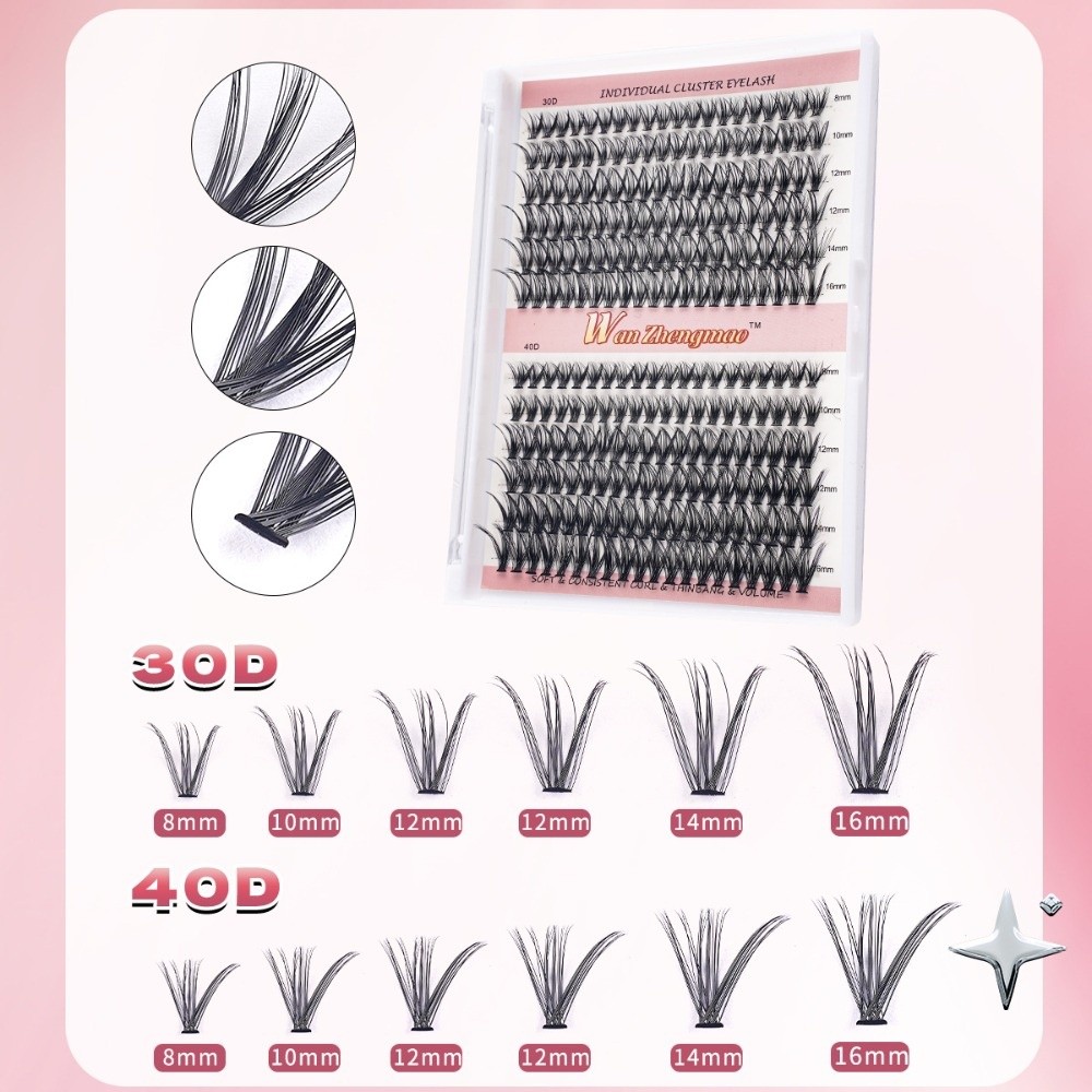 Eyelash Extension Look - 8-16mm 길이의 인조 속눈썹 본드 및