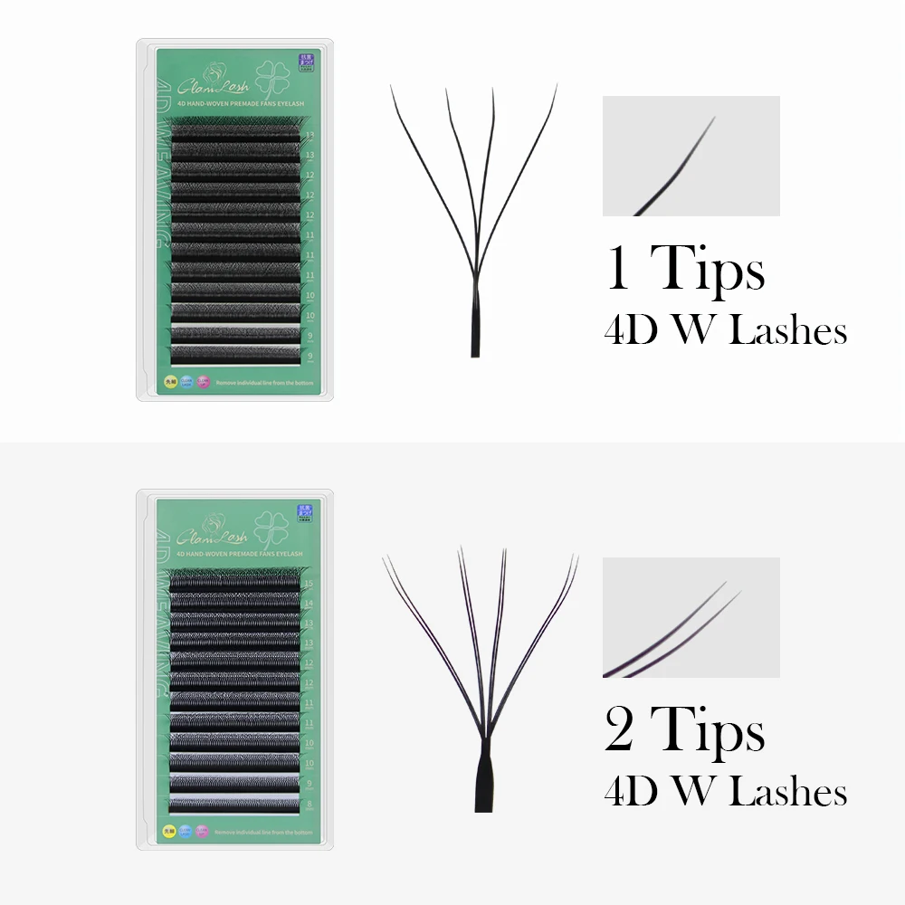 GLAMLASH 4D W 모양 속눈썹 연장 미리 만들어 - Eyelash Extension For Asian Eyes 리뷰 및 가격