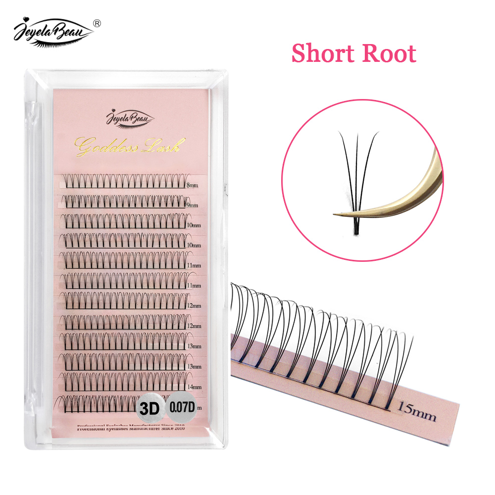 여신 3D 미리 만들어진 팬 속눈썹 연장 짧은 루트 W - Eyelash Extension Human Hair 리뷰 및 가격