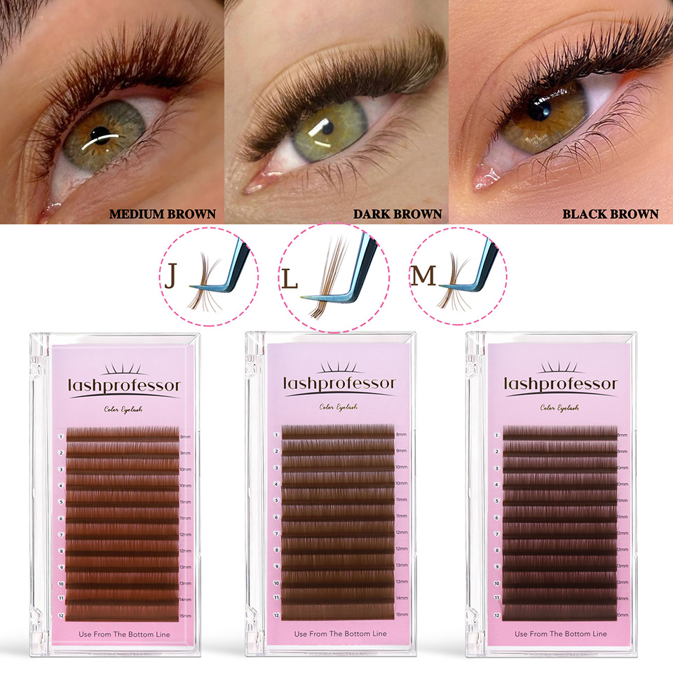 래쉬프로페서 J L M 컬 브라운 캐시미어 인조 속눈썹 - Eyelash Extension Russian 리뷰 및 가격