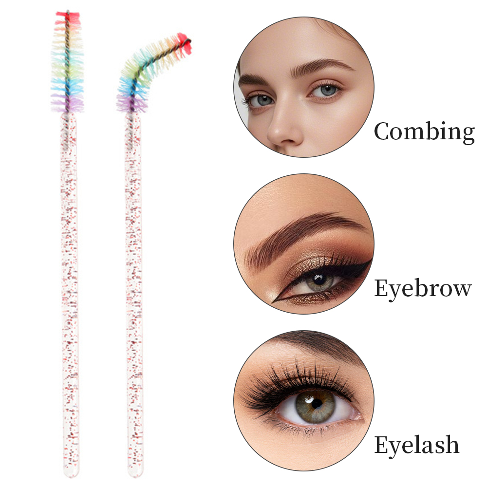 50PCS 레인보우 크리스탈 속눈썹 메이크업 브러쉬 일 - Eyelash Extension Look 리뷰 및 가격